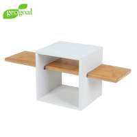 Display advertising Cube Shelf colorful cube with bamboo woodent shelf Natural Wall cube