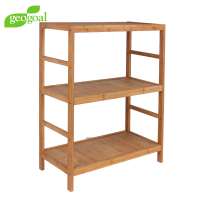 eco-friendly free standing shelves/bamboo free standing mirror with storage shelves