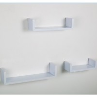 wall set of 3 u shaped floating wall shelves