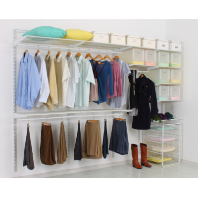 Mental wall hanging clothing display system