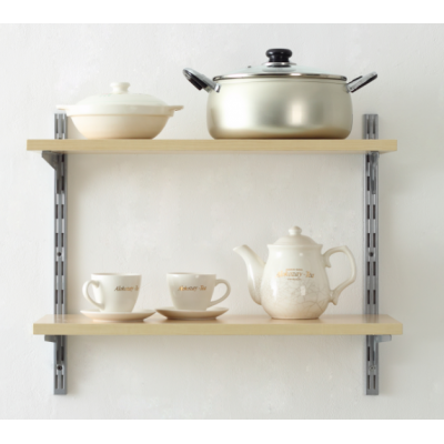 Mental wall mounting wood shelves for kitchen storage